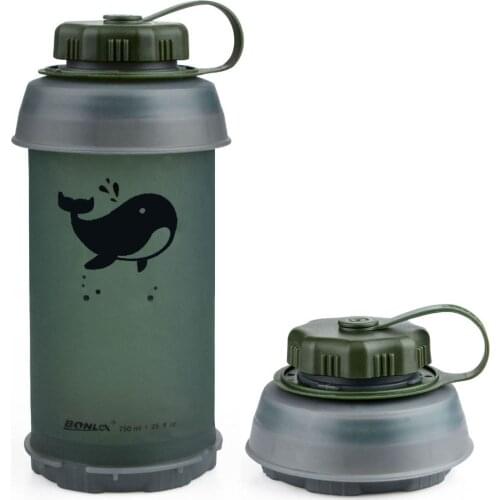 750ML Portable Outdoor Camping Water Bottle Reusable Foldable TPU Drink Bottle Large Capacity Hiking Climbing Water Bottles