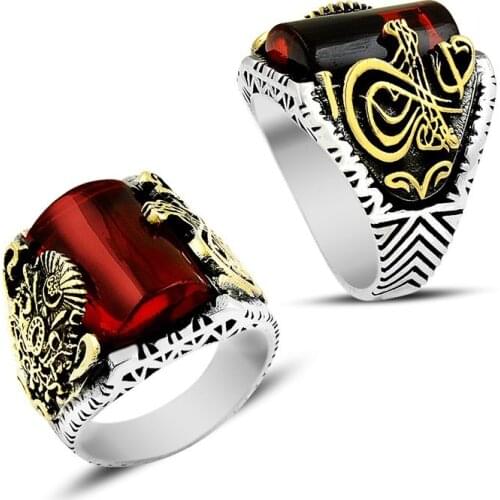 925 sterling Silver the Ottoman State Crested Tuğra Motif Ring