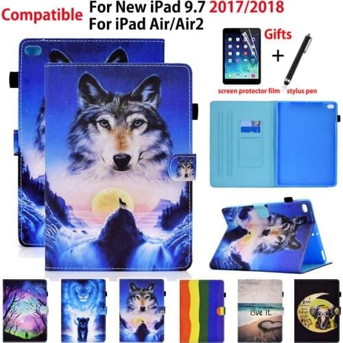 Cover For Apple iPad 9.7 2018 2017 Smart Case 6th 5th Generation Funda For iPad Air 1 Air 2 Protective Auto Wake Shell +Gift