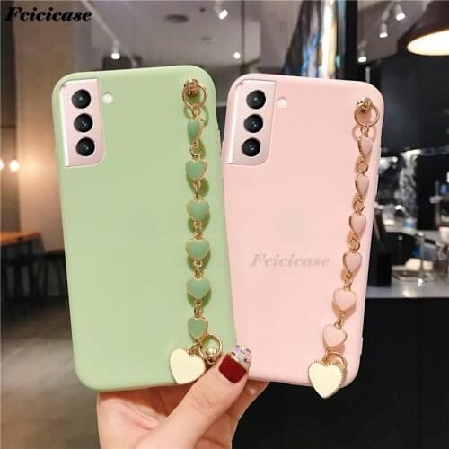 Love Bracelet Case For Samsung Galaxy S21 Silicone Soft TPU Cover For Galaxy S21+ Plus Ultra 5G Phone Bags Cute Matte