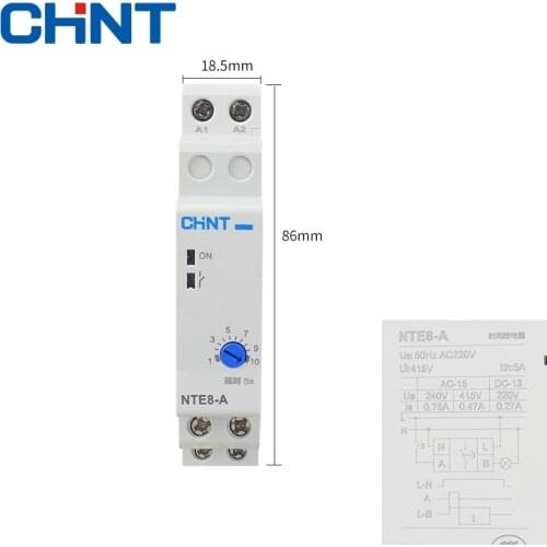 CHINT NTE8-A 5s 10s 120s 480s CE 220V Power Off Time Delay Relay Control-off Delay Switch on Latitude DIGITAL Timer