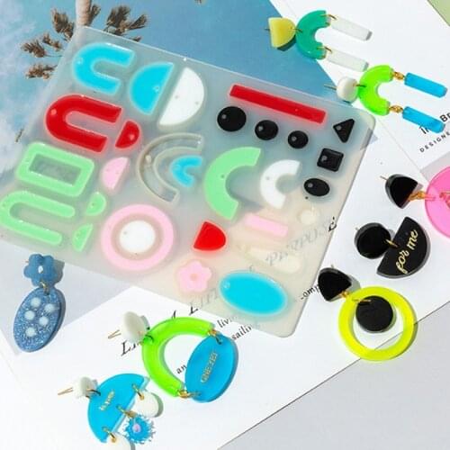 Silicone Earring Resin Casting Mould DIY Epoxy Making Pendant Jewelry Mold Crafts Jewelry Making Tools
