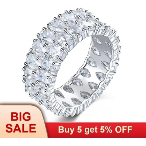 Boho Female Big Diamond Zircon Stone Ring Luxury Fashion 925 Silver Love Engagement Ring Vintage Wedding Rings For Women