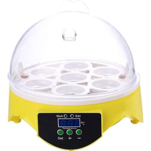 Mini 7 Egg Incubator Poultry Incubator Brooder Digital Temperature Farm Hatchery Egg Incubator Chicken Duck Bird Pigeon Hatcher