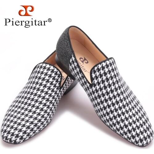 Piergitar brand 2019 Handmade men loafers with Swallow gird patchwork Party and Banquet mens casual shoes plus size