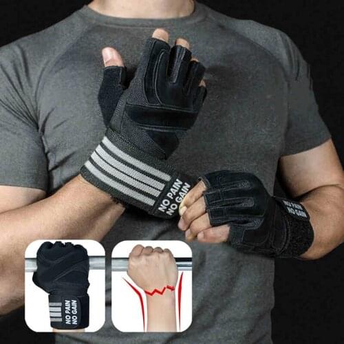Guantes de levantamiento de pesas con soporte de mu n eca para ejercicio pesado, entrenamiento de gimnasia, Fitness, Crossfit
