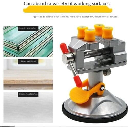 Table Vise Bench Vise Fixed Frame Sucker Clamp Adjustable Rotatable Aluminum Alloy Bench Screw for DIY Craft Mold Fixed Repair T