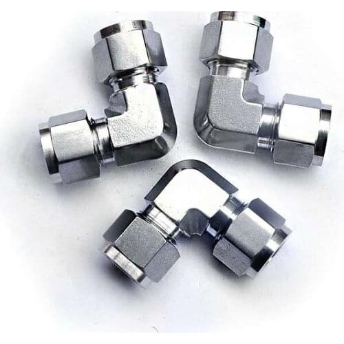 Stainless Steel 316 Double Ferrule Threaded 14 Natural Gas Union Elbow Tube Fitting