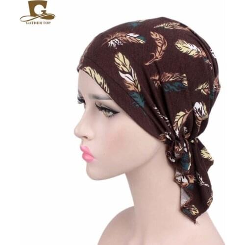 New women soft wrinkle head Scarf Chemo Hat Turban Pre-Tied Headwear Bandana headscarf Tichel for Cancer