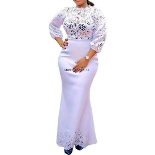 New African Dashiki Fashion Loose Long Dress African Maxi Dress For Women Africa Clothes Elegant Lace Dresses Spring Autumn