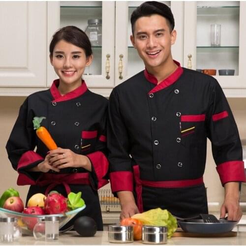 New Arrival Lady Chef Jacket Hotel Chef Uniform Female Kitchen Jacket Wear Double Breasted Chef Clothing Plus Size B-5919