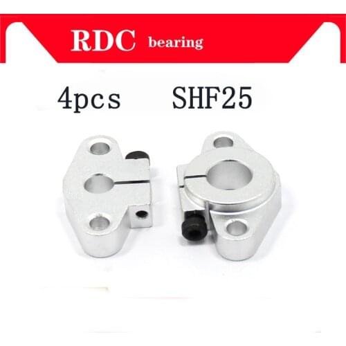 NEW 4pcs SHF25 horizontal linear shaft support 25mm Linear Rail Shaft Support XYZ Table CNC SHF Series Rail Shaft