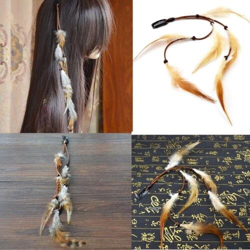 Afghan Ethnic Women Feather Hairband Hair Comb Clips Boho Headband Headpiece Bohemian Tassel Hair Accessories Folk Hairgrip