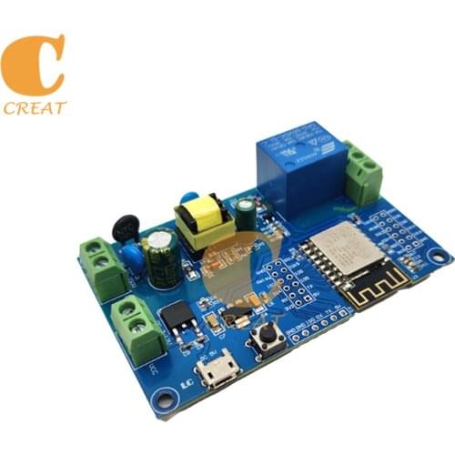 Single Channel ESP8266 WiFi Relay Module AC90-250V DC7-12V USB 5V AC/DC Power Supply ESP-12F Development Board for Arduino