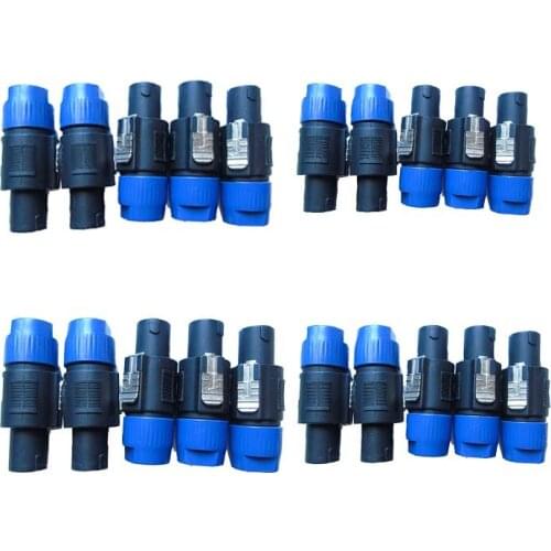 Wholesale 20pcs/lot 4Pin Speakon Cable Connectors 4 Pole Plug Male Audio Speaker Connector