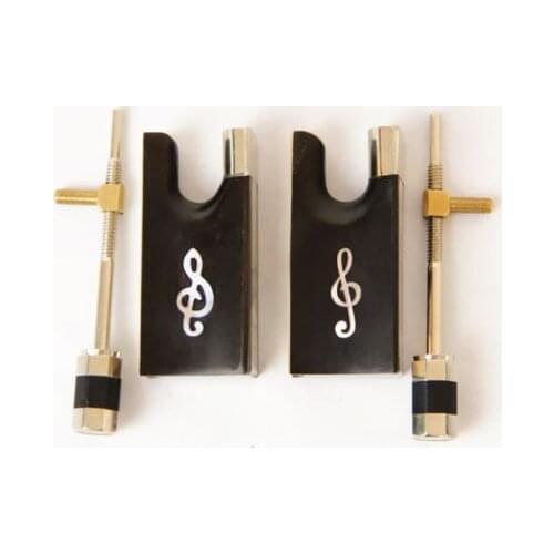 Wholesale 5 Sets Brand New Top Ebony Violin 4/4 Bow Frog Ablone Full Lined Nickel Silver