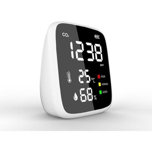 New 1pc Portable Air Quality Monitor Temperature Humidity Tester CO2 Detector Classrooms Restaurants CO2 Concentration Monitor