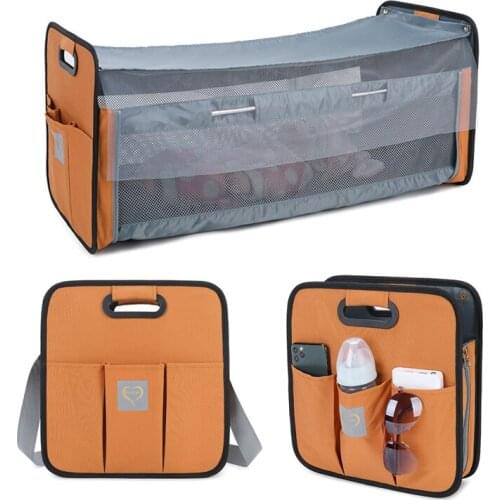 Mommy Shoulder Message Bag With Cot For Babies Maternity Handbag Women Briefcase Baby Changing Basket Bed Storage Tote Hobos Bag