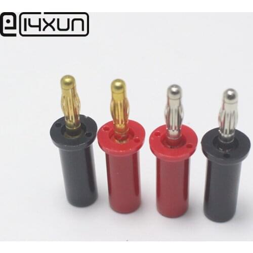 1pcs 4mm Welded Plugs Connector High Voltage 4 mm Banana Plug Adapter Beryllium Copper Nickel Plating