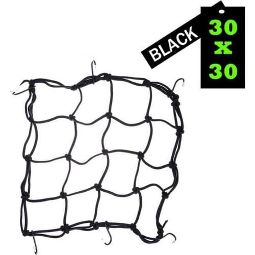30*30 40*40cm Heavy-Duty super-stretchy Motorcycle Luggage Net Helmet Holder Tank Mesh ATV Bike Cargo Bungee 6 Adjustable Hooks