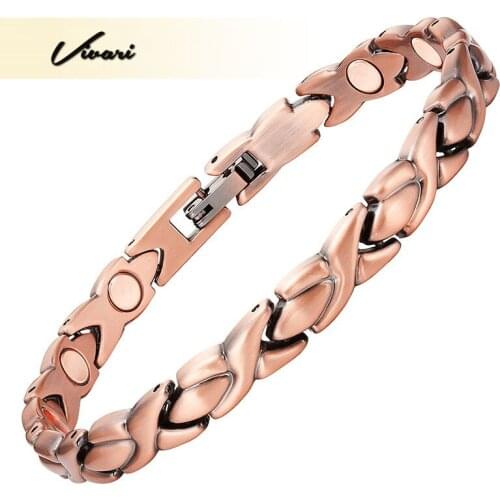 Vivari Women Health Copper Plating Magnetic Bio Classic Bracelet Link Chain Bangle Ladies Jewelry Wristband Charm