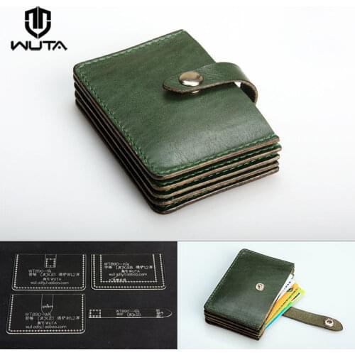 WUTA 890 Unisex Card Case Leather Template Clear Acrylic Card Holder Leather Pattern Model for DIY Credit Card Bag Leather Craft