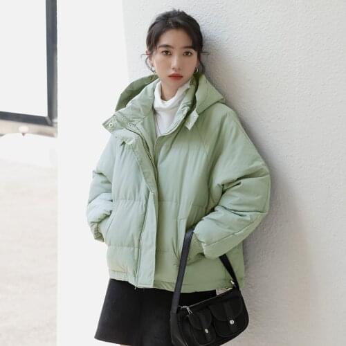 # make winter more pure color warm hooded bread cotton-padded clothes