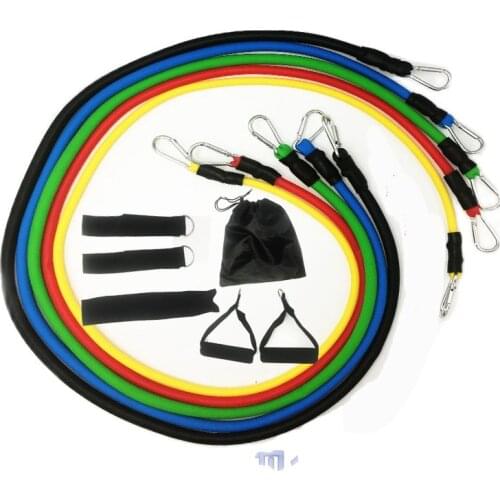 11pcs Resistance Bands Set Exercise Workout Bands Door AnchorPortable Bag Legs Ankle Straps for Strength Training Home Workouts