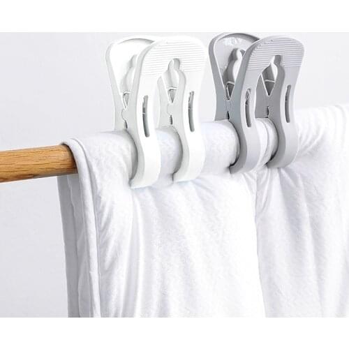 2pcs/set large clothes windproof clip plastic beach towel clamp cotton quilt sun caught clip clothes drying racks hanging pegs