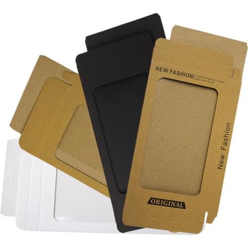 Kraft Cell Phone Case packaging boxes,mobile phone cover packaging Kraft boxes with plastic window jewelry packaging boxes