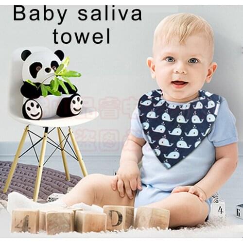 Triangle saliva towel, 4 packs, pure cotton, waterproof, double-layer baby bib