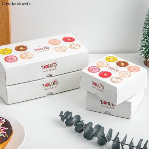 50pcs Donut Paper Box Baking Packaging Boxes For Baby Shower Christmas Gift Boxes Birthday Party Wedding Supplies Favors