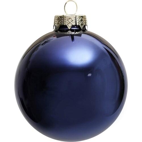 Free Shipping -100/Pack, Home Event Party Christmas Xmas Decoration Ornament Painted 80mm Blue Glass Ball - Shiny