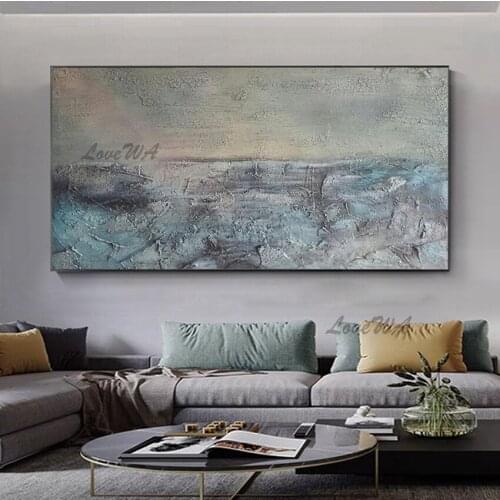 Unframed Abstract Painting Full Texture Modern Hand-painted Wall Art Geometric Color Is Dark New Arrival Picture For Living Room