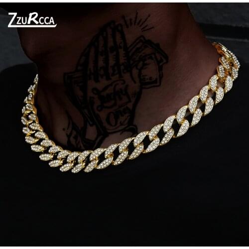 Women Men Gold Silver Color Chain Bling Bling Miami Iced Out Chain Rapper Necklace For Men Hip Hop Cuban Link Chain Jewelry