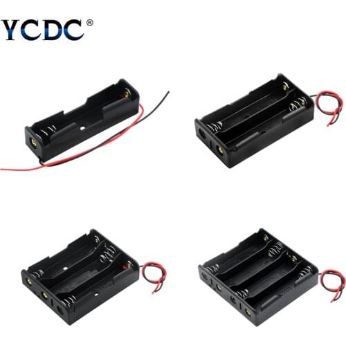 18650 Battery Storage Case Box Holder 1 2 3 4 Slots 18650 Battery Container With Wire Lead Cable For 1 2 3 4 Batteries