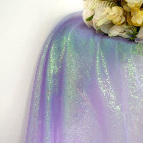 GLace 1Y/lot colour Pleated laser polyester glitter mesh fabric wedding perspective gradient background flash material TX1179