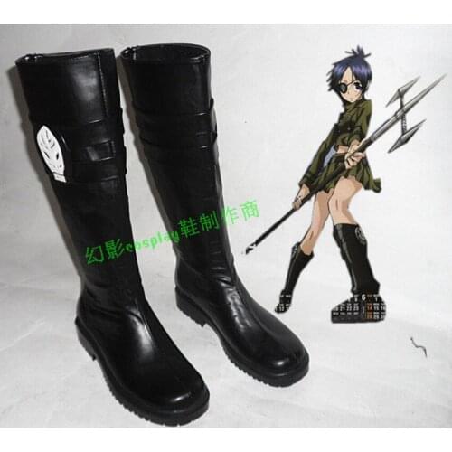 Hitman Reborn Chrome DokuroBlack Long Cosplay Shoes Boots H016
