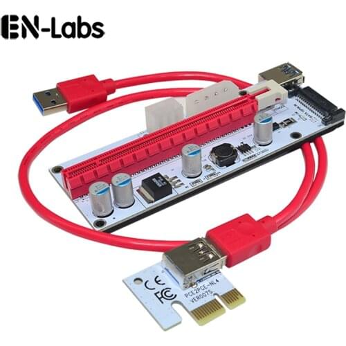PCI Express PCI-e 1X to 16X Mining Riser Card Cable USB 3.0 Bitcoin Miner Machine X16 to PCI e Adapter Power by SATA 4pin 6pin