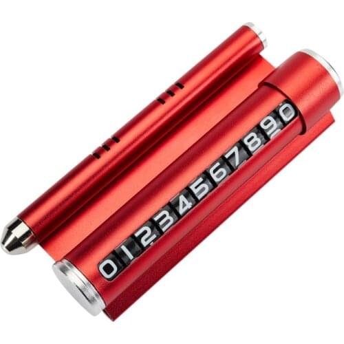 Temporary parking card mini multi-function car safety hammer emergency glass breaker car air freshener mobile phone holder