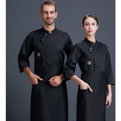 Chef Uniform Costume Breathable Food Service Tops Restaurant Kitchen Cooking Catering Working Clothes Unisex Long Sleeve Jacket