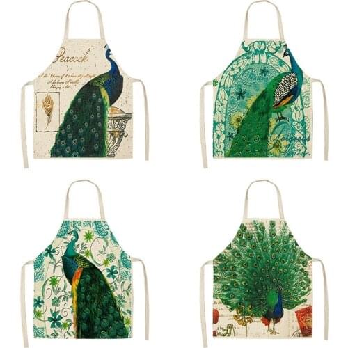 Beautiful peacock apron baking accessories aprons for women Apron for kitchen Linens aprons cooking accessories master apron