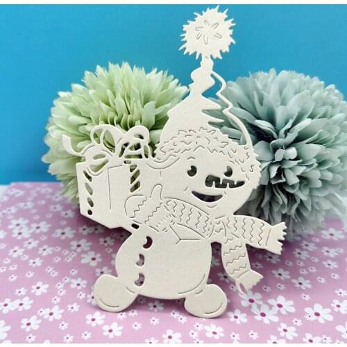 Snowman Metal Cutting Dies Scrapbooking Embossing Folders For Card Making Craft DIY Clear Stamps and Slimline Die Cut Mold