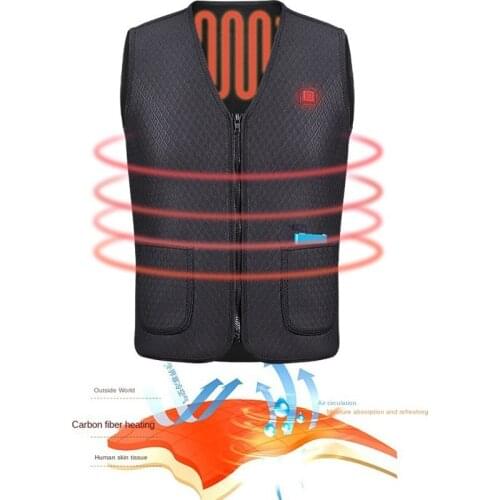 2021 Heated Jacket Fashion Men Coat Smart USB Electric Heating Thermal Warm Clothes Winter Temperaturing Heated Vest Plus M-4XL