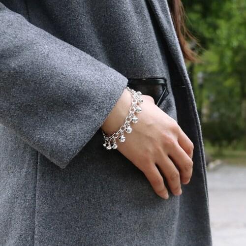 Fashion 925 sterling silver bracelet for women simple design bell bracelet girls popular jewelry birthday banquet gift present