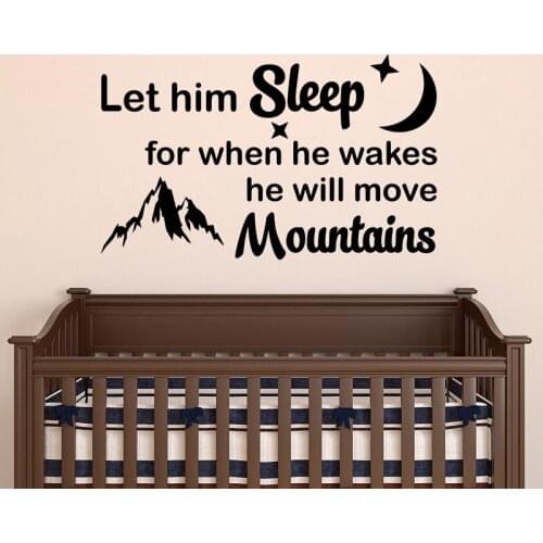 Let Him Sleep Wall Stickers Mountain Wall Decals Home Decoration Living Room Kids Bedroom Wall Decoration