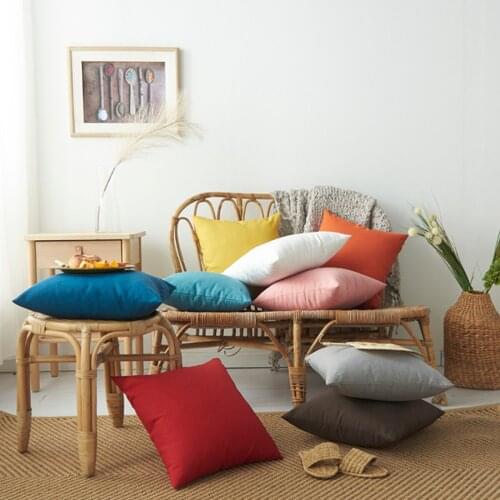 45X45cm Solid Color Pillowcase Modern Minimalist Waterproof Craft Pillowcase Garden Furniture Decoration Square Cushion Cover