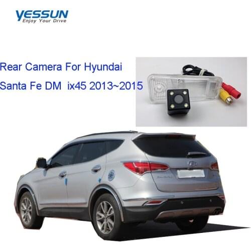 Yessun License Plate Rear View Camera For Hyundai Santa Fe DM ix45 2013~2015 4 LED Night Vision 170 Degree HD camera