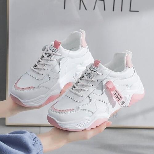 New Womens Sneakers Casual Vulcanized Shoes Woman High Platform Sneakers Fashion Lace Up Fitness Shoes Running Shoes