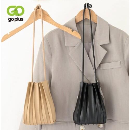 GOPLUS Solid Color Pleated Bags for Women 2021 Summer Simple Ladies Brand Ladies Purses Crossbody Travel Luxury Phone Bag